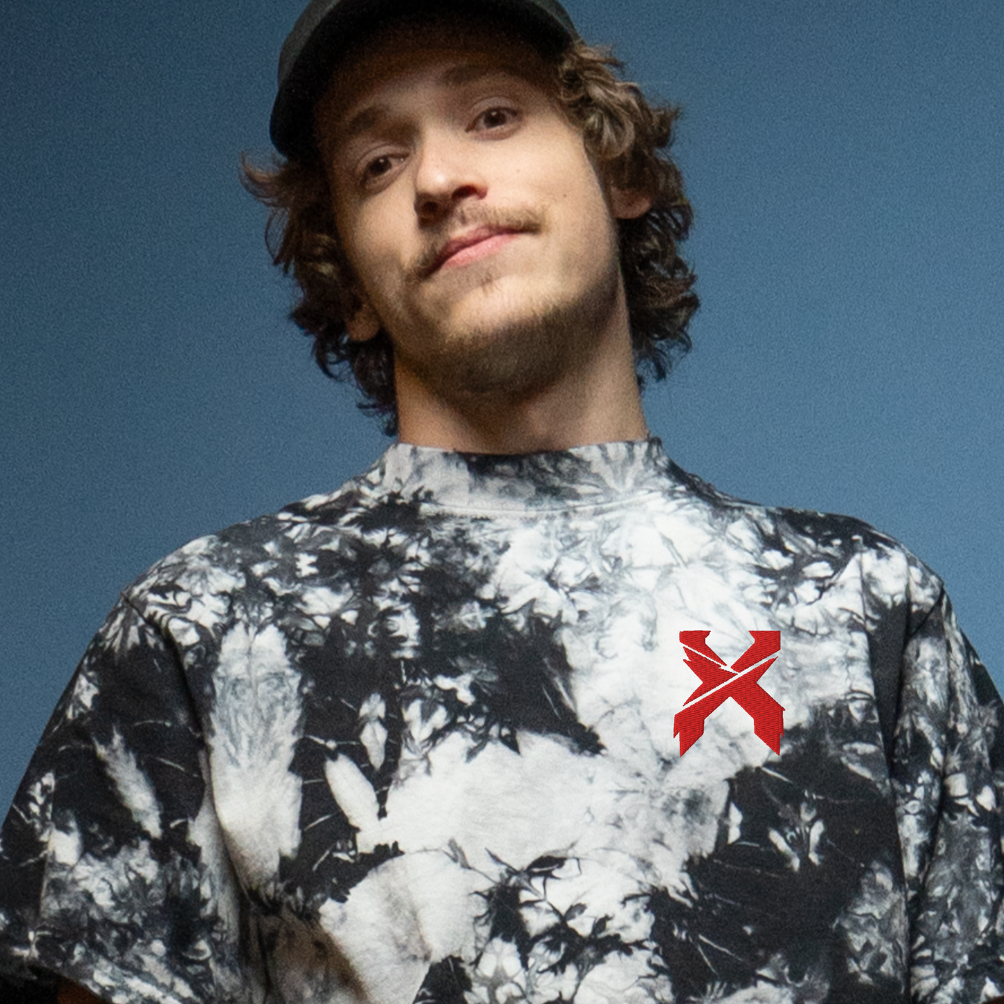 Excision embroidered oversized tie-dye t-shirt