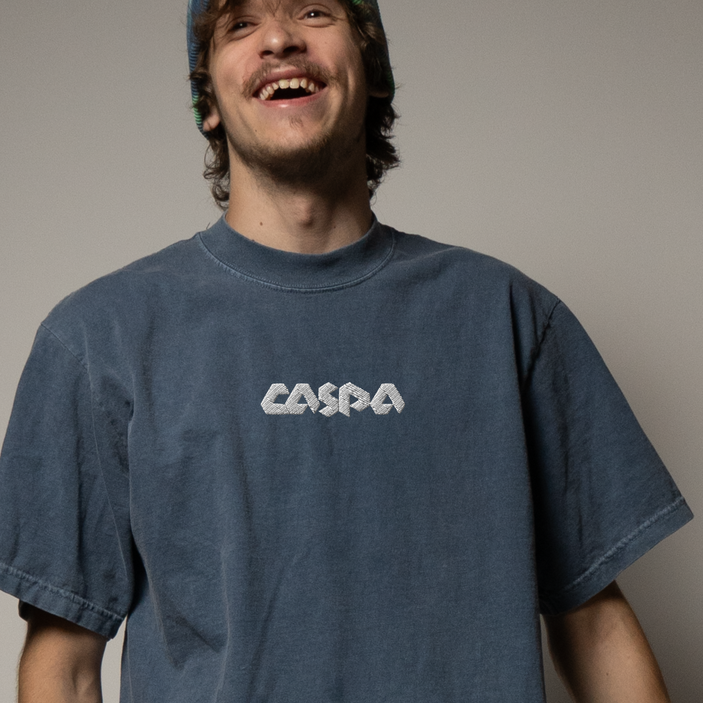 caspa embroidered oversized faded t-shirt