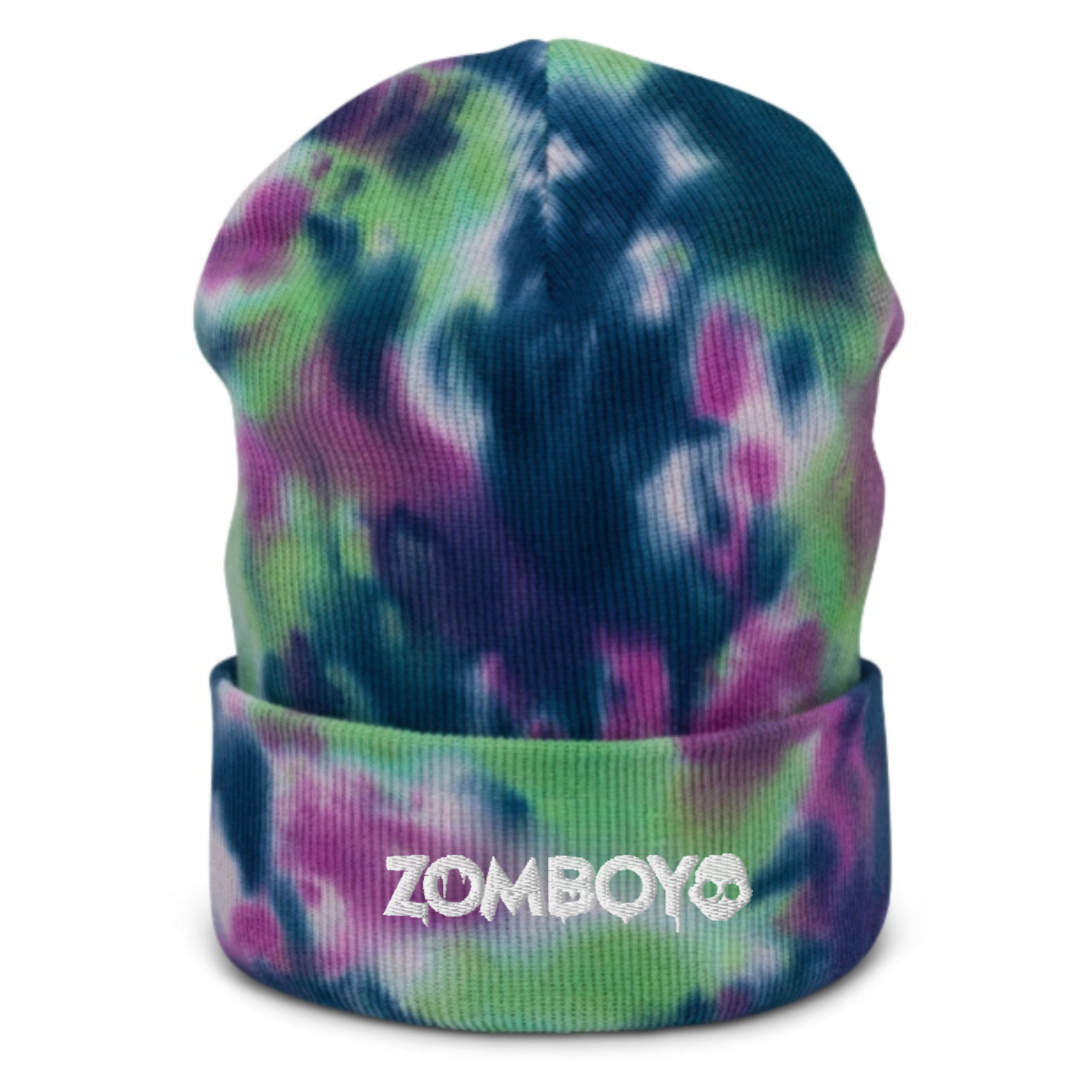 Zomboy embroidered tie dye beanie