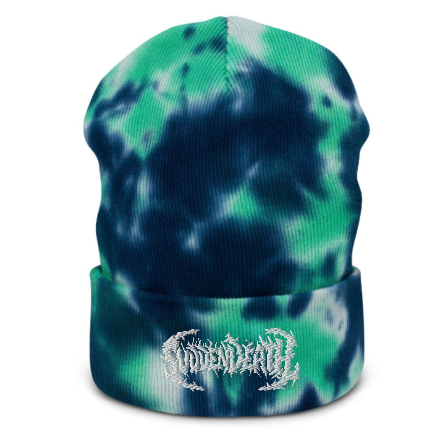 svdden death embroidered tie dye beanie