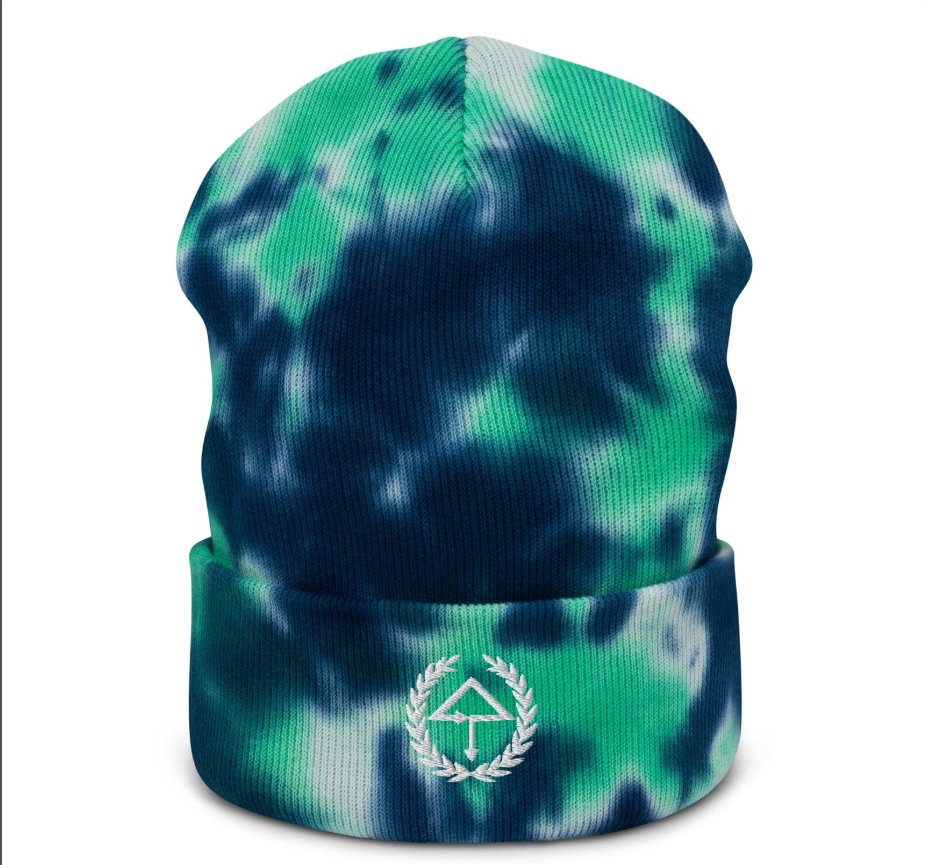 of the trees embroidered tie dye beanie