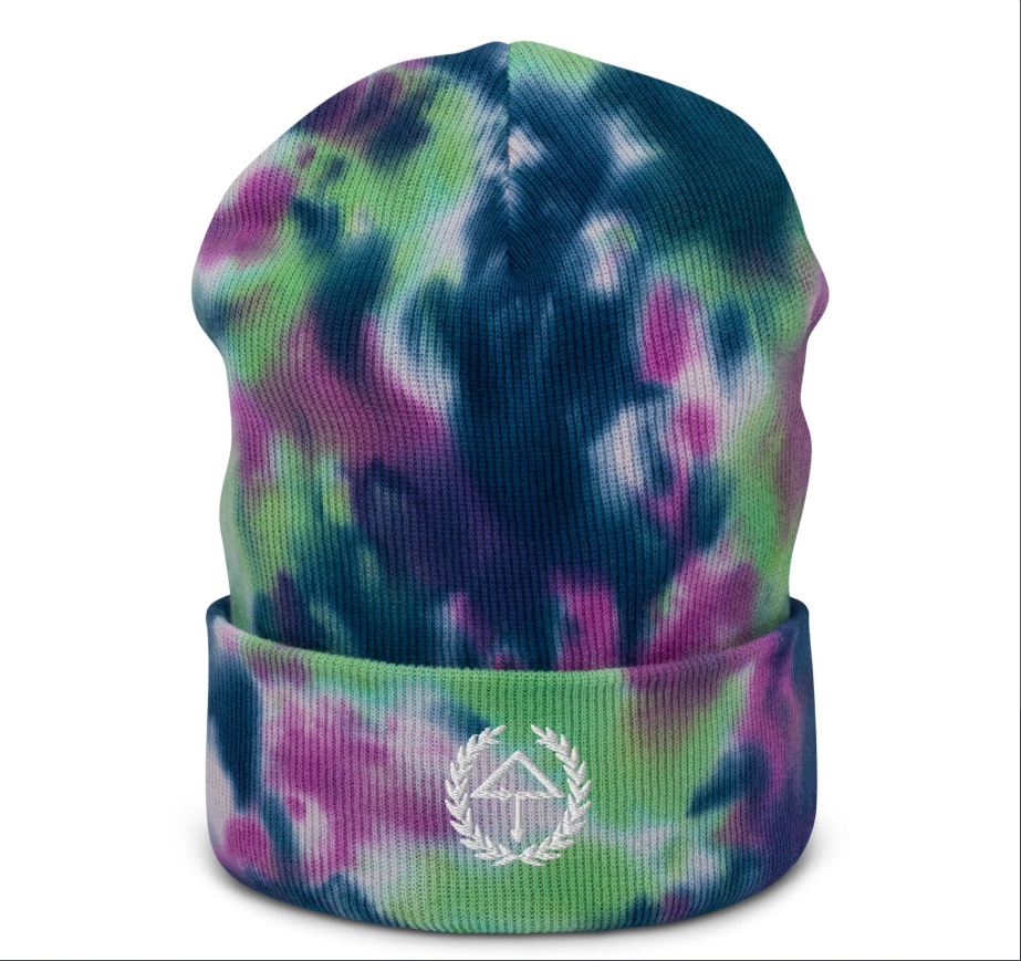 of the trees embroidered tie dye beanie