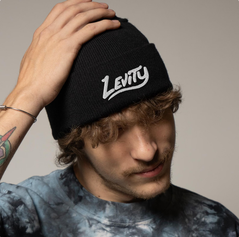 levity embroidered beanie