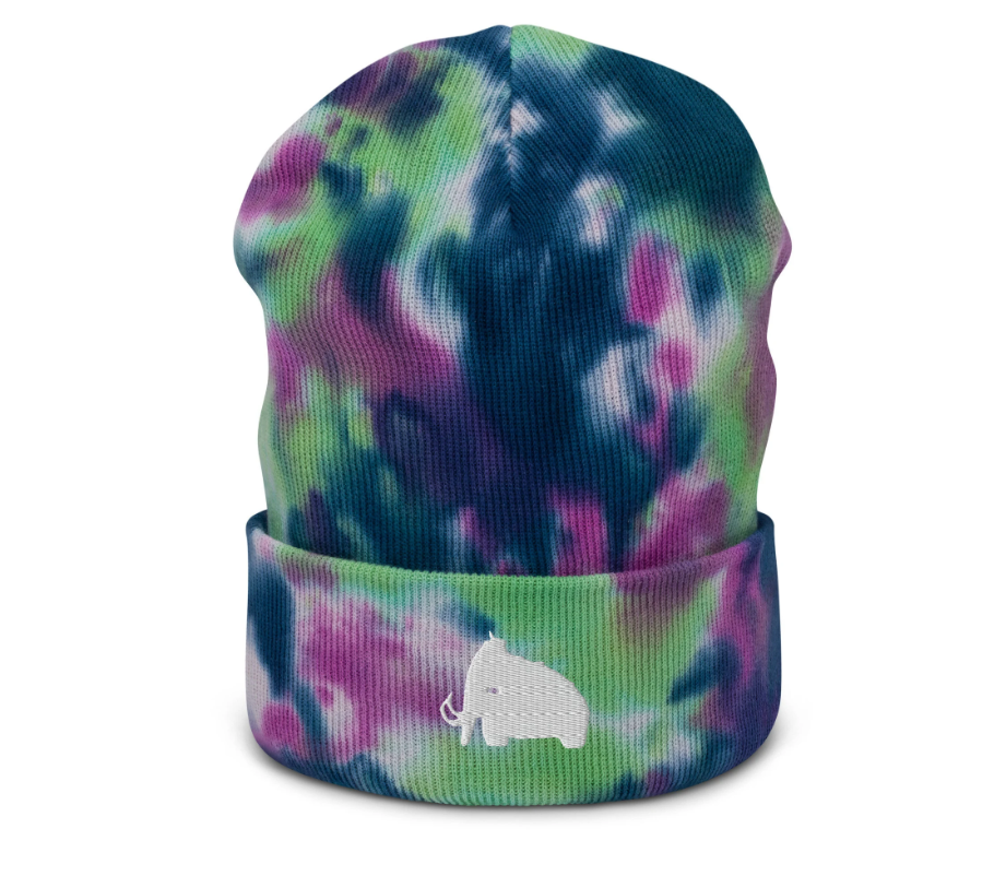 wooli embroidered tie dye beanie