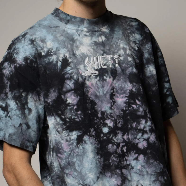 Yheti embroidered oversized tie-dye t-shirt