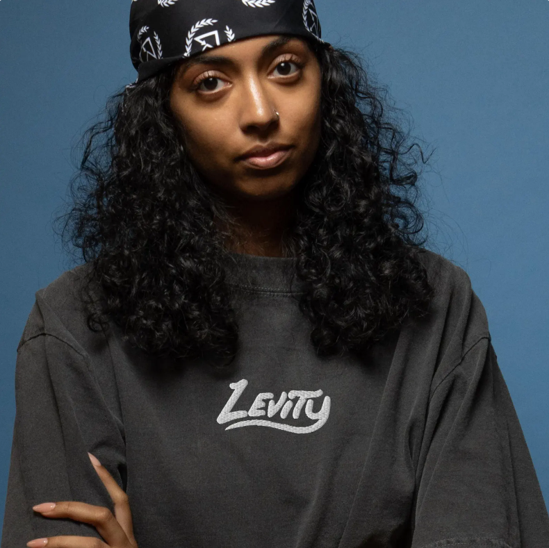 levity embroidered oversized faded t-shirt