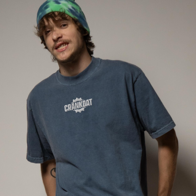 crankdat embroidered oversized faded t-shirt