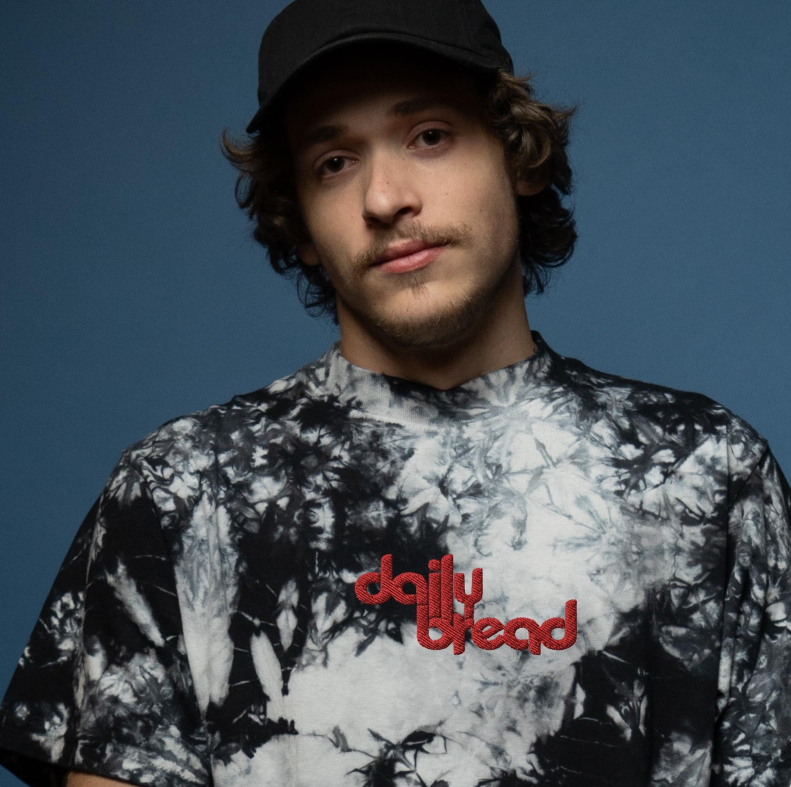 daily bread embroidered oversized tie-dye t-shirt