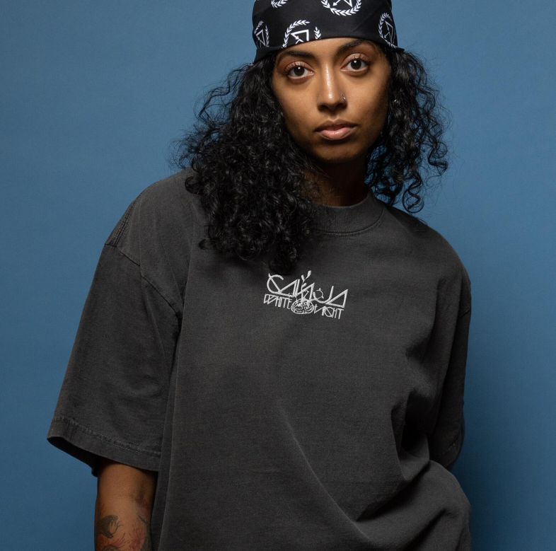 ganja white night embroidered oversized faded t-shirt