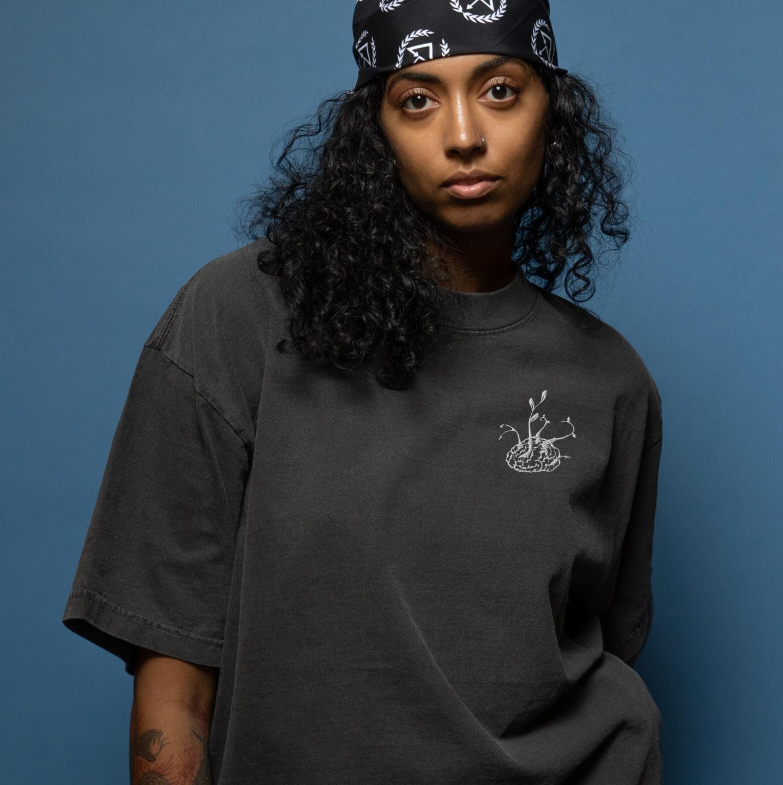 ganja white night embroidered oversized faded t-shirt