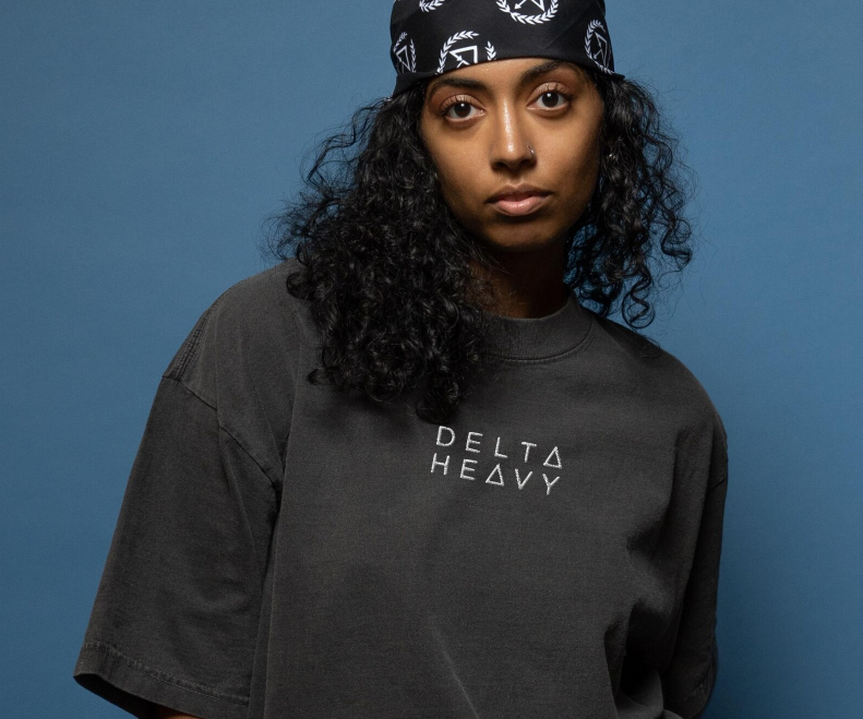 Delta Heavy embroidered oversized faded t-shirt