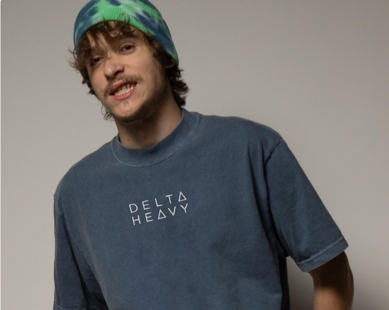 Delta Heavy embroidered oversized faded t-shirt