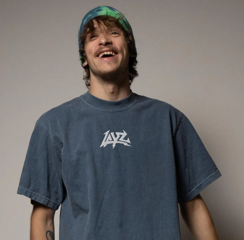 Layz embroidered oversized faded t-shirt