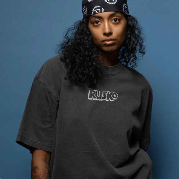 Rusko embroidered oversized faded t-shirt