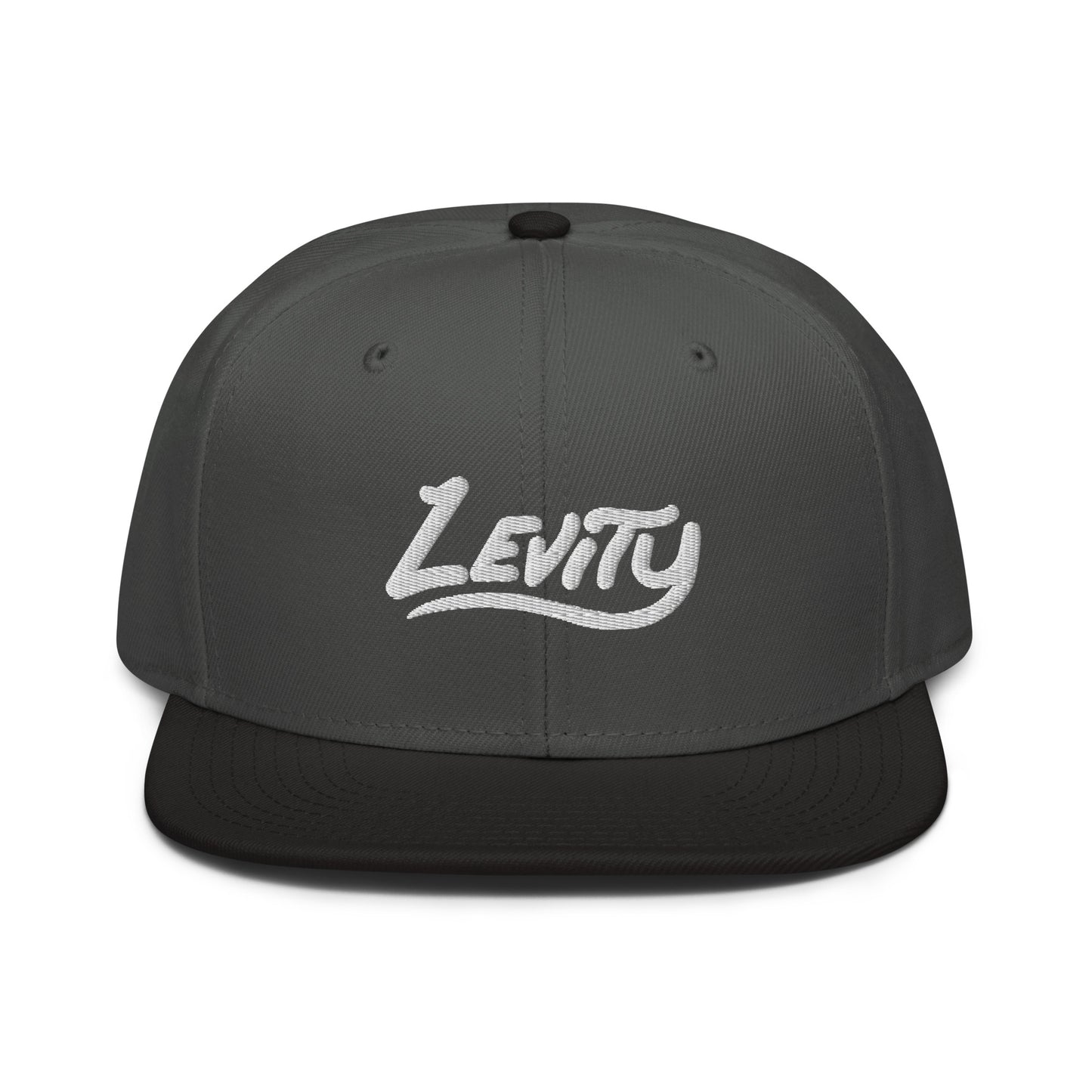 levity embroidered snapback hat