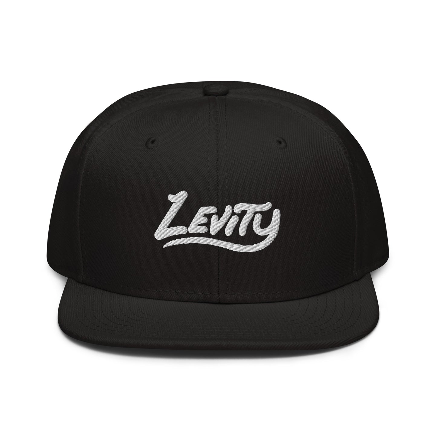 levity embroidered snapback hat