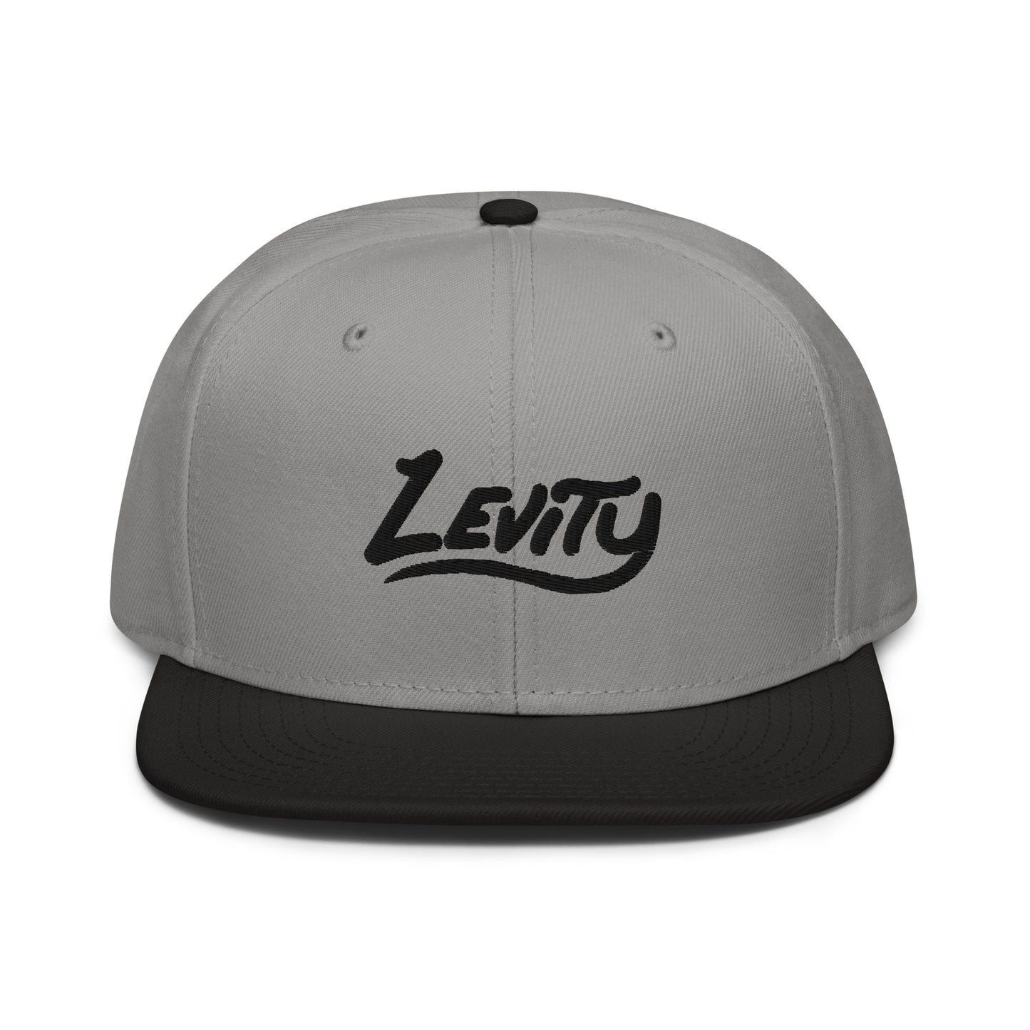 levity embroidered snapback hat