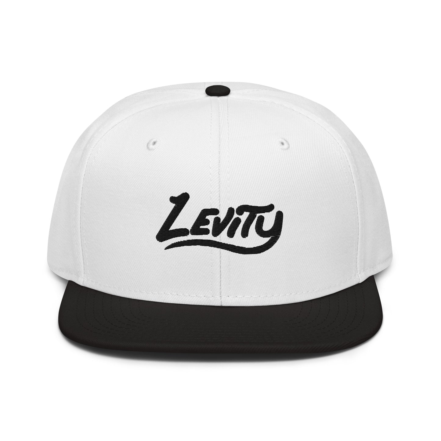 levity embroidered snapback hat