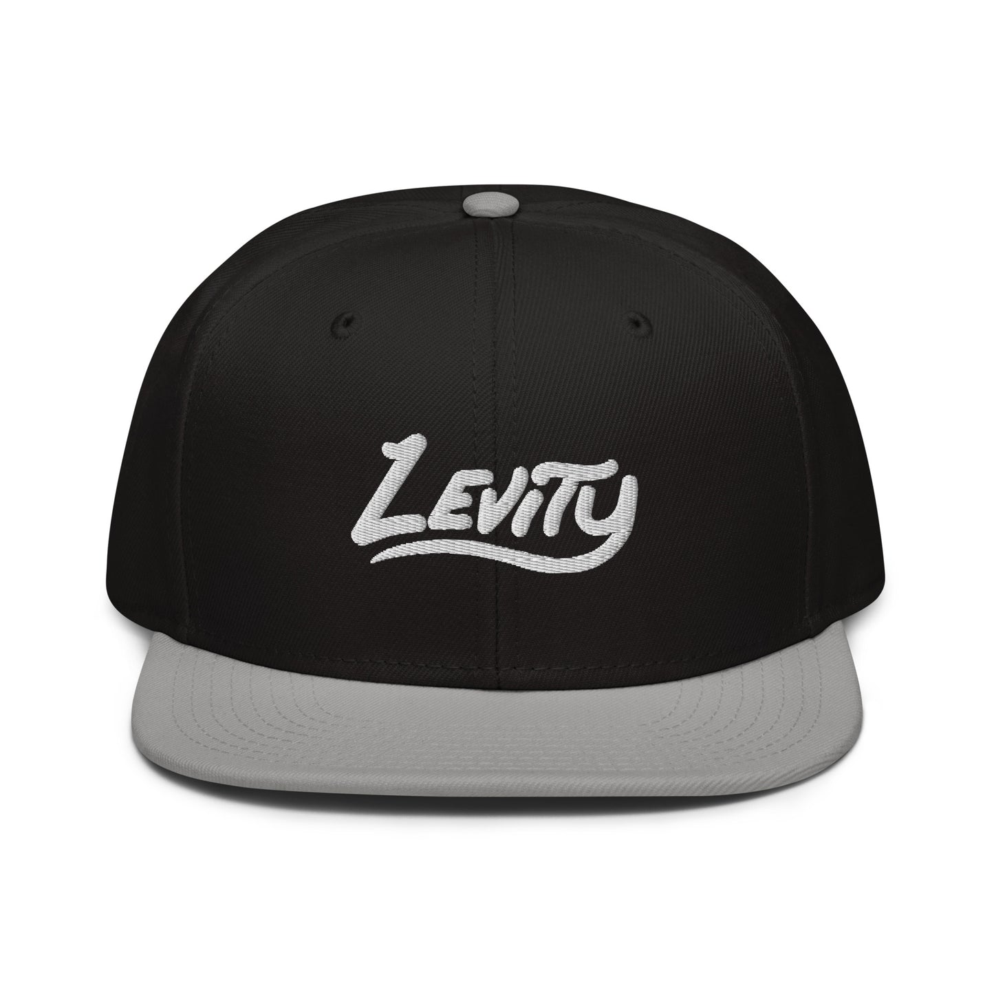 levity embroidered snapback hat