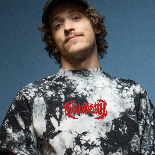 Svdden Death embroidered oversized tie-dye t-shirt