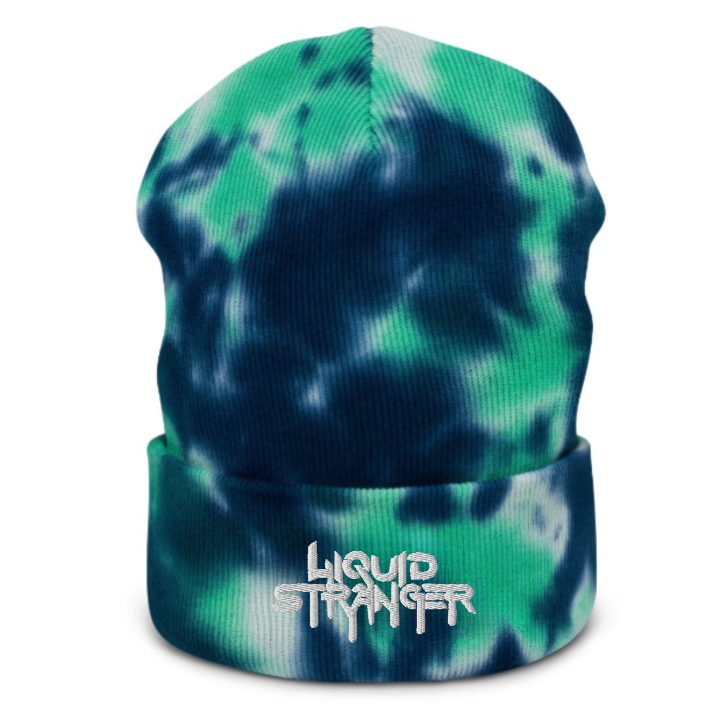 liquid stranger embroidered tie dye beanie