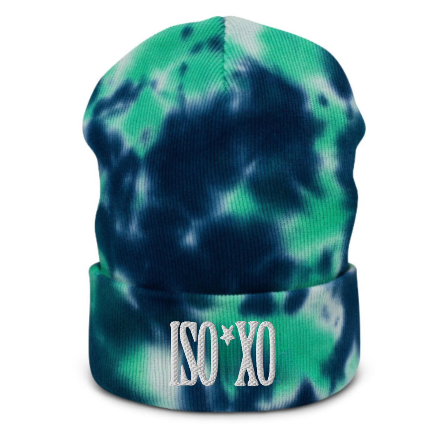 isoxo embroidered tie dye beanie