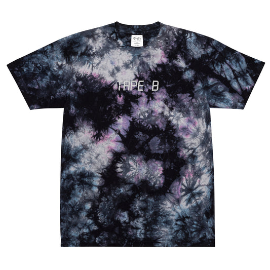 tape b embroidered Oversized tie-dye t-shirt