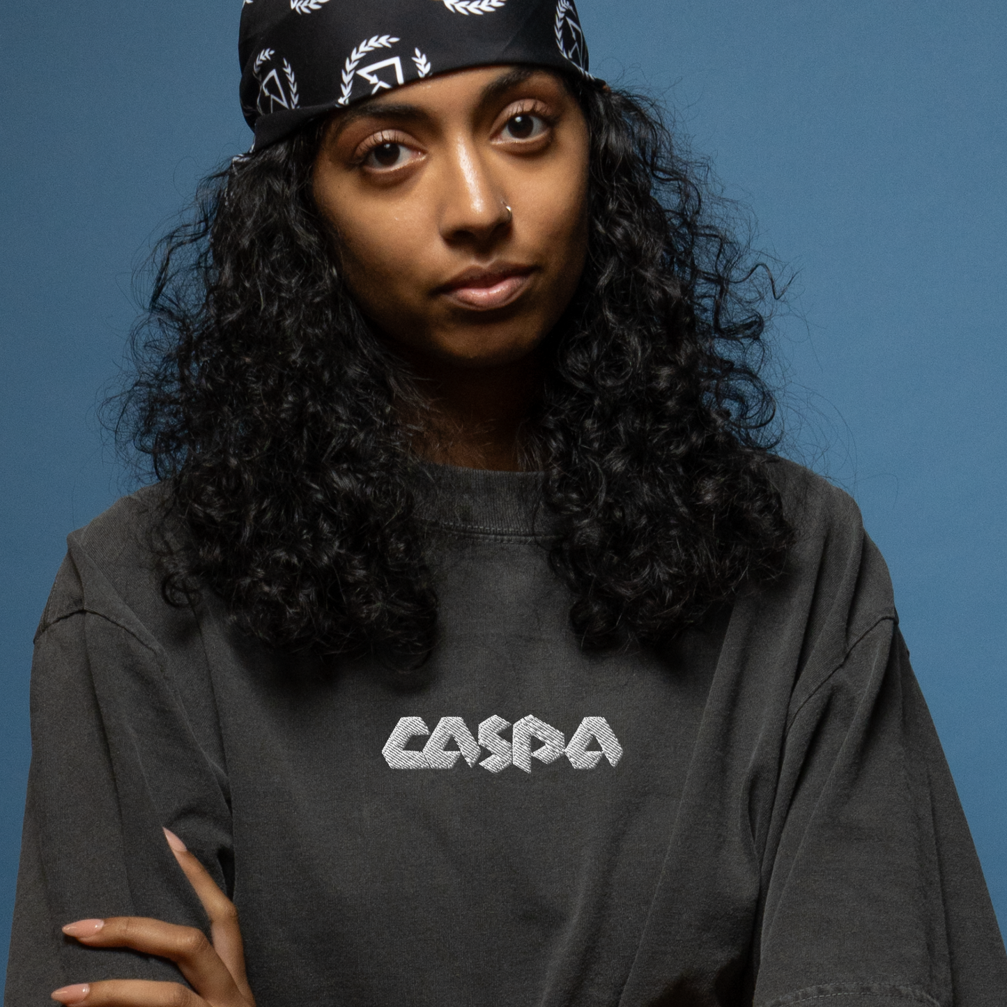 caspa embroidered oversized faded t-shirt