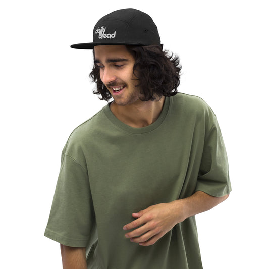 daily bread embroidered five-panel hat