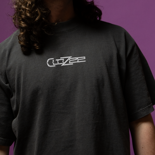 clozee embroidered oversized faded t-shirt