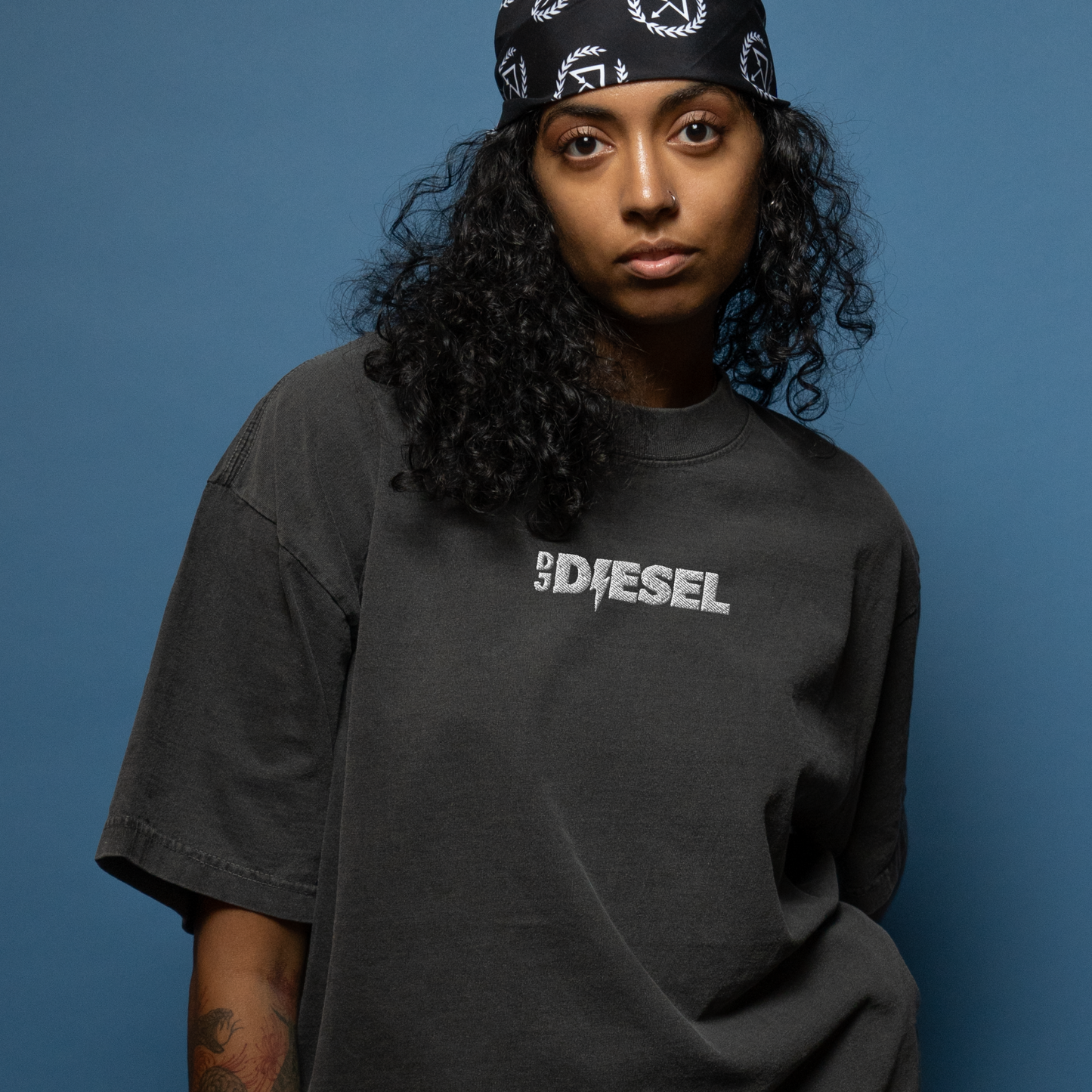 DJ Diesel embroidered oversized faded t-shirt