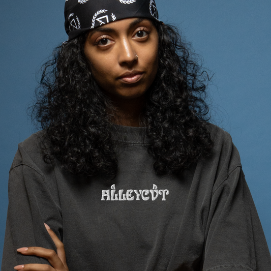 alleycvt embroidered oversized faded t-shirt