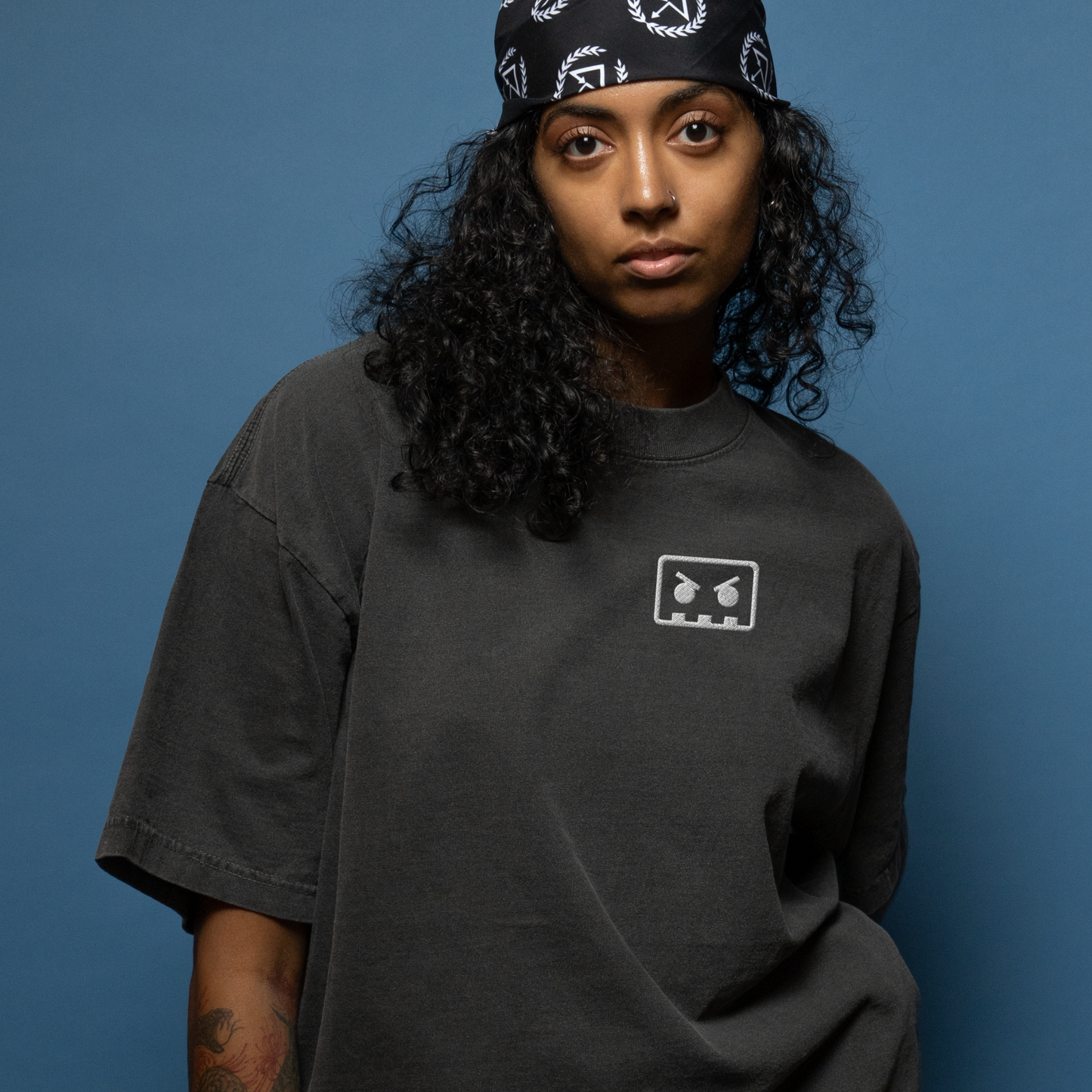 barely alive embroidered oversized faded t-shirt