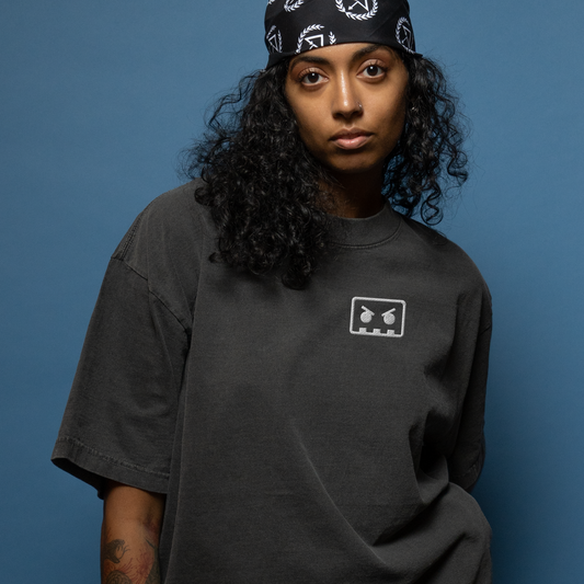 barely alive embroidered oversized faded t-shirt