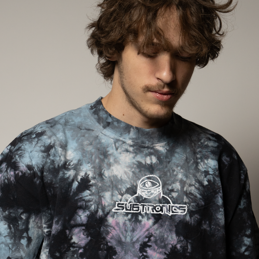 Subtronics embroidered oversized tie-dye t-shirt
