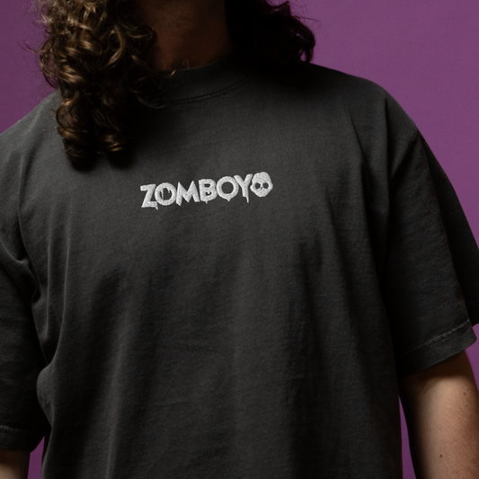 zomboy embroidered oversized faded t-shirt