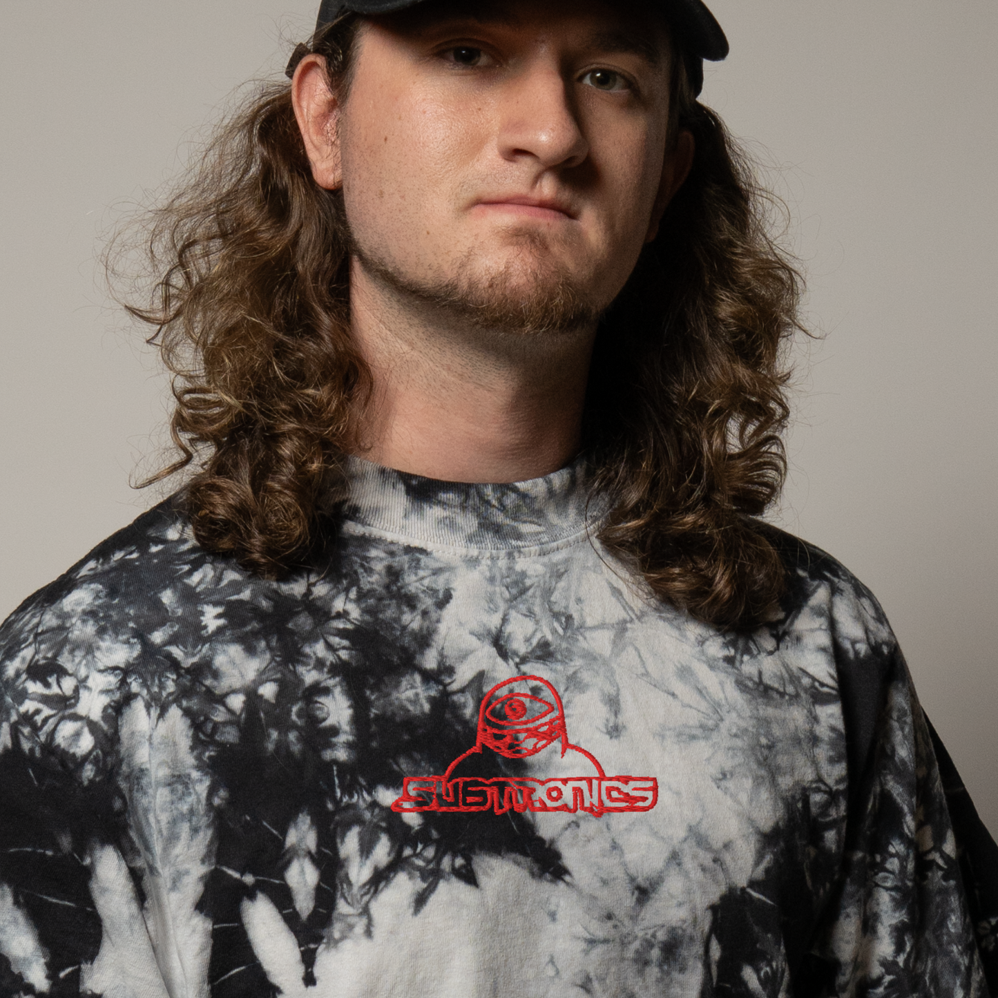 Subtronics embroidered oversized tie-dye t-shirt