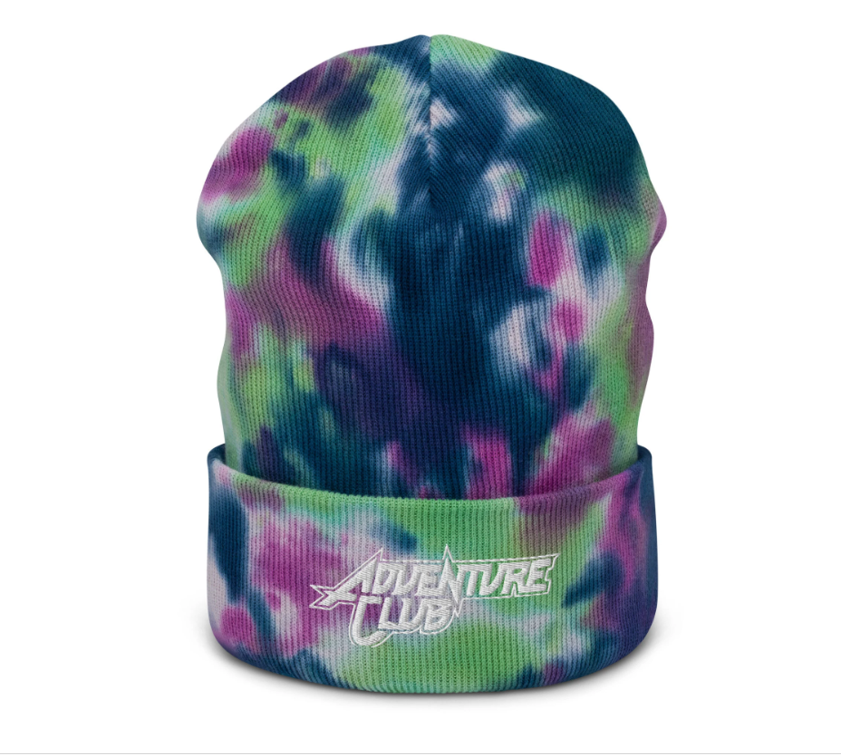 adventure club embroidered tie dye beanie