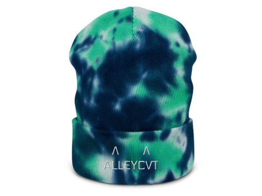 alleycvt embroidered tie dye beanie