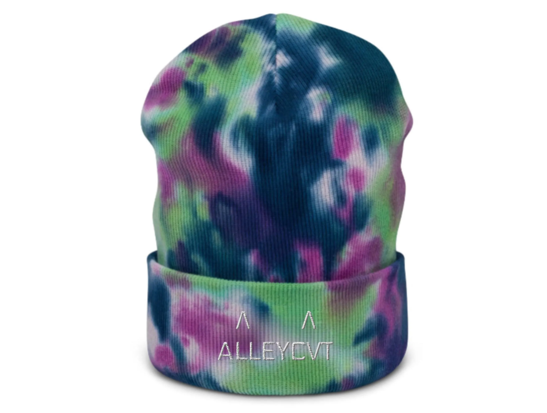 alleycvt embroidered tie dye beanie