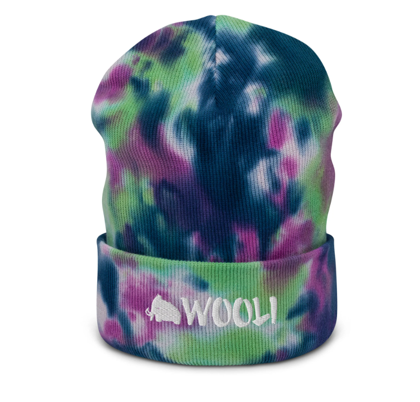 wooli embroidered tie dye beanie