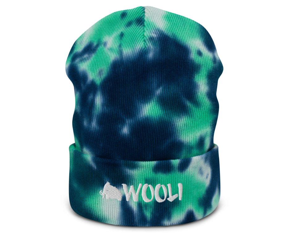 wooli embroidered tie dye beanie