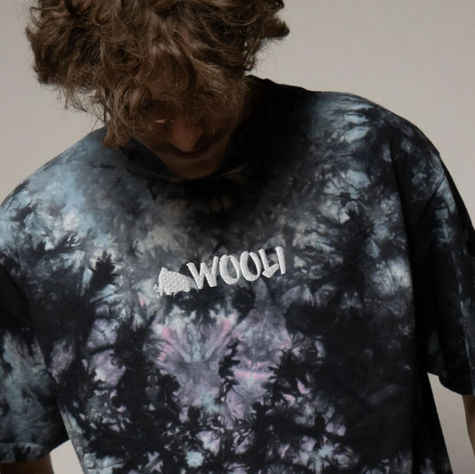 Wooli embroidered oversized tie-dye t-shirt