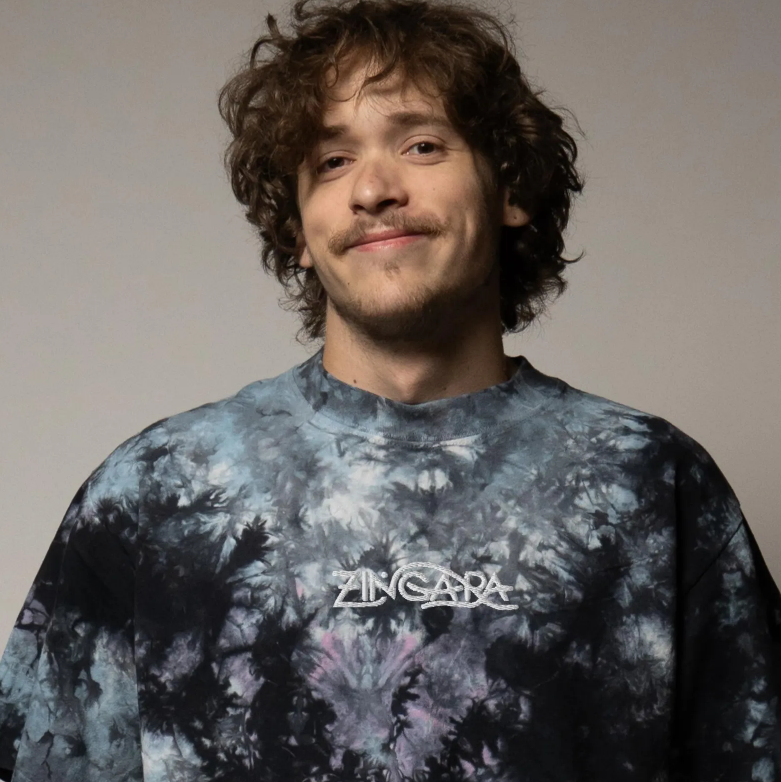 Zingara embroidered oversized tie-dye t-shirt