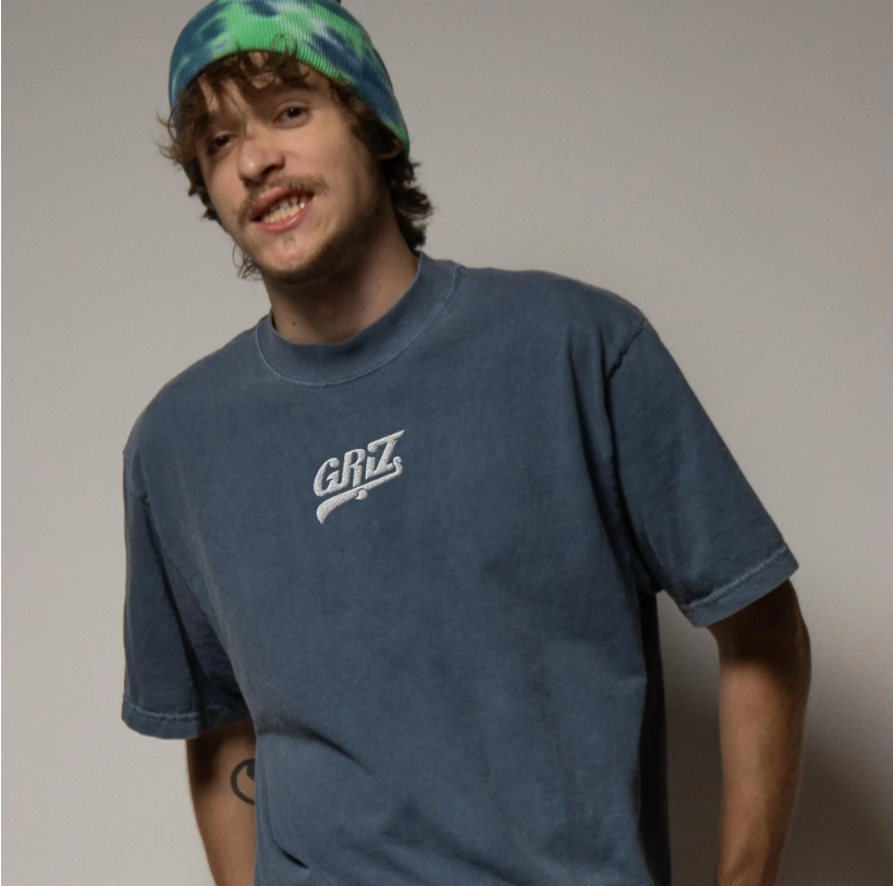 griz embroidered oversized faded t-shirt