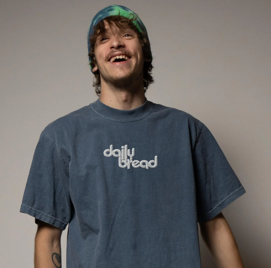 daily bread embroidered oversized faded t-shirt