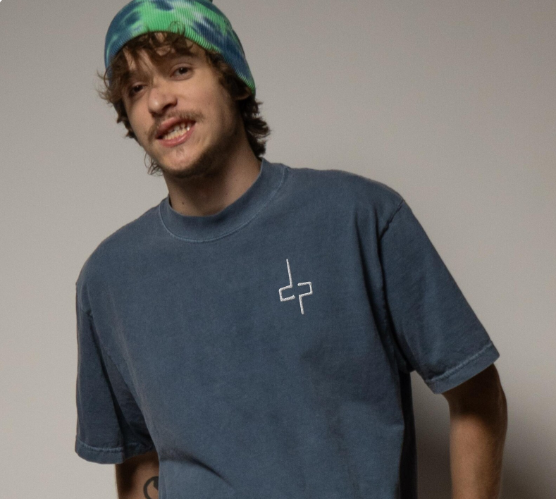 Deathpact embroidered oversized faded t-shirt