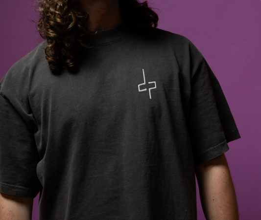Deathpact embroidered oversized faded t-shirt