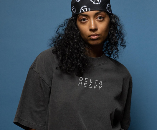 Delta Heavy embroidered oversized faded t-shirt