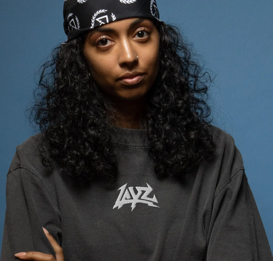 Layz embroidered oversized faded t-shirt